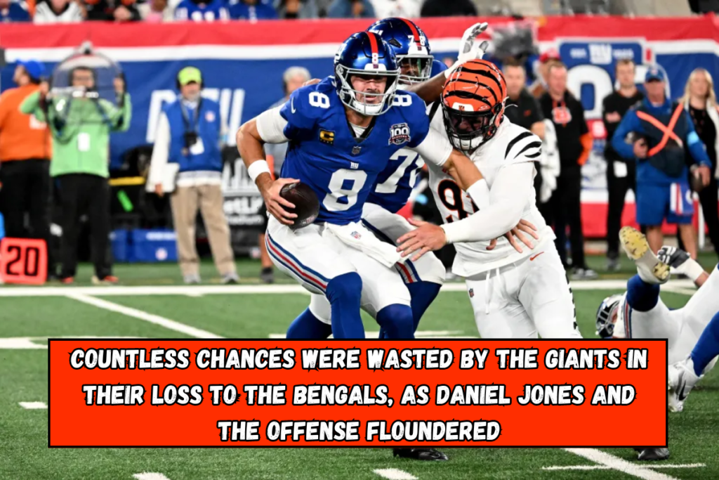 Daniel Jones, offense flounder as Giants waste countless chances in loss to Bengals