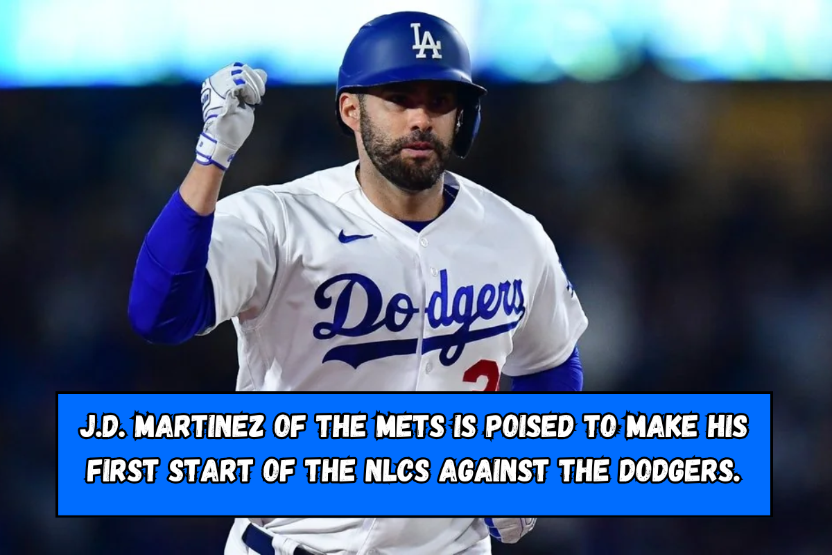 J.D. Martinez of the Mets is poised to make his first start of the NLCS against the Dodgers.